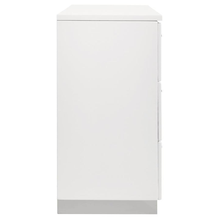 Felicity - 6 - Drawer Dresser - White High Gloss Dressers modern furniture Contempo Furniture