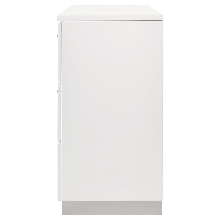 Felicity - 6 - Drawer Dresser - White High Gloss Dressers modern furniture Contempo Furniture