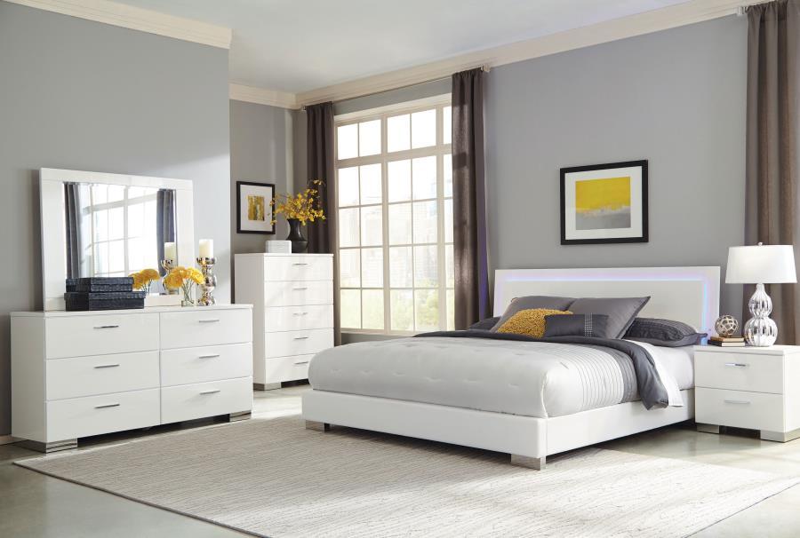 Felicity - Dresser Mirror - White High Gloss Mirror modern furniture Contempo Furniture