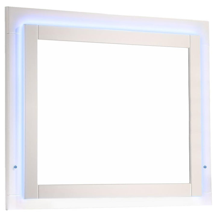 Felicity - Wood LED Dresser Mirror - White High Gloss Mirror modern furniture Contempo Furniture