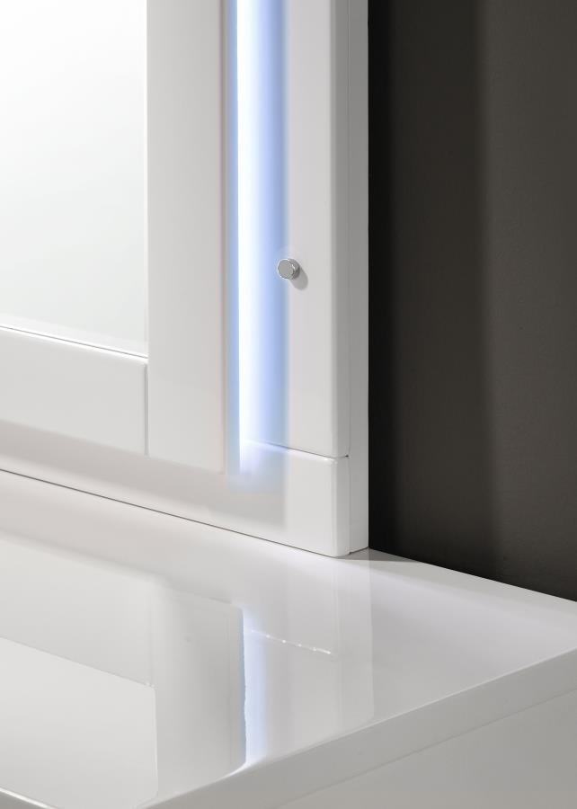 Felicity - Wood LED Dresser Mirror - White High Gloss Mirror modern furniture Contempo Furniture
