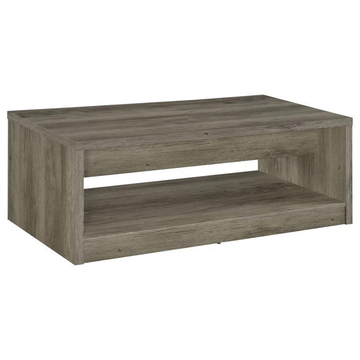 Felix - 2 - Drawer Engineered Wood Coffee Table - Gray Driftwood Coffee Table modern furniture Contempo Furniture