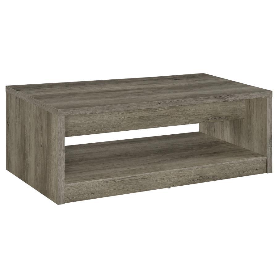 Felix - 2 - Drawer Engineered Wood Coffee Table - Gray Driftwood Coffee Table modern furniture Contempo Furniture