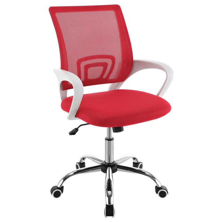 Felton - Upholstered Adjustable Home Office Desk Chair - Red Swivel Chair modern furniture Contempo Furniture