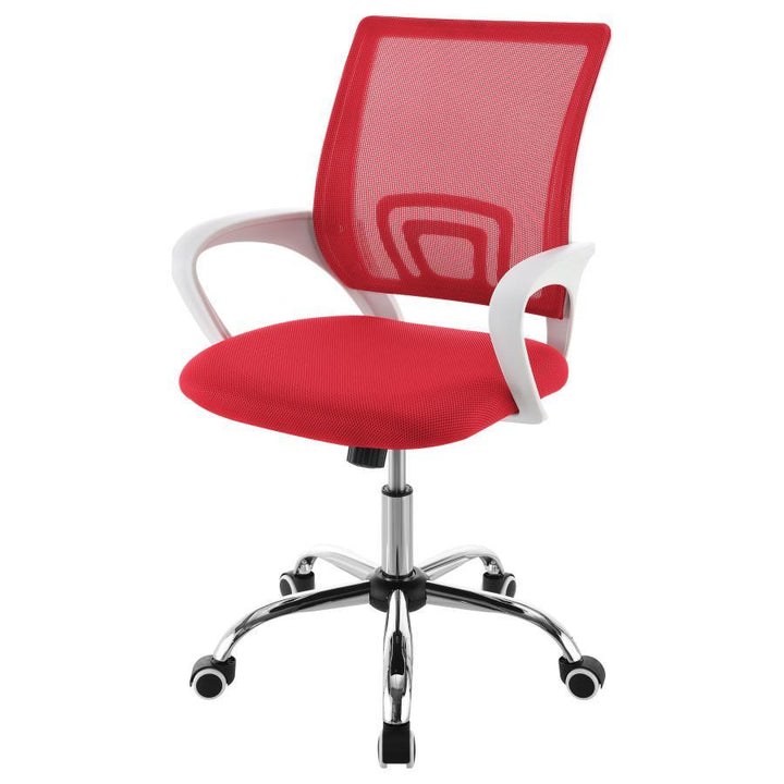 Felton - Upholstered Adjustable Home Office Desk Chair - Red Swivel Chair modern furniture Contempo Furniture