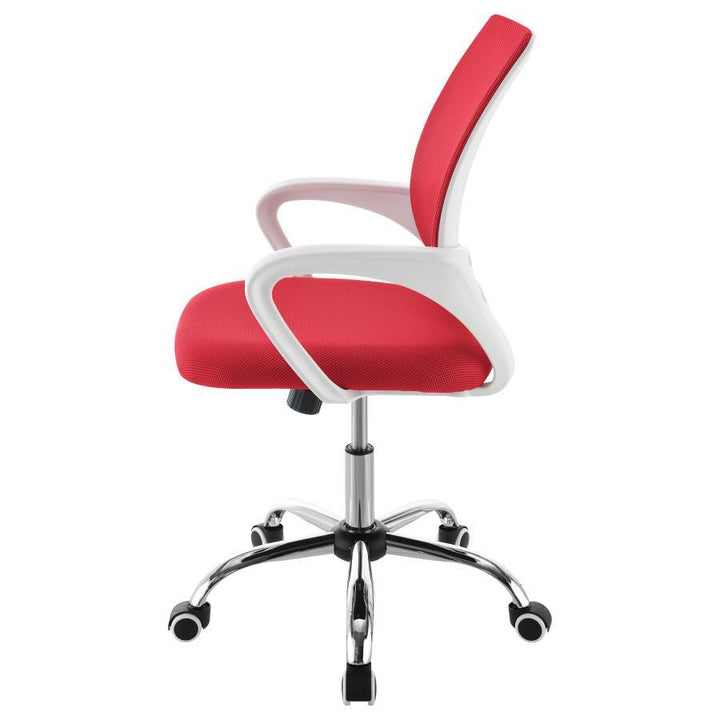Felton - Upholstered Adjustable Home Office Desk Chair - Red Swivel Chair modern furniture Contempo Furniture