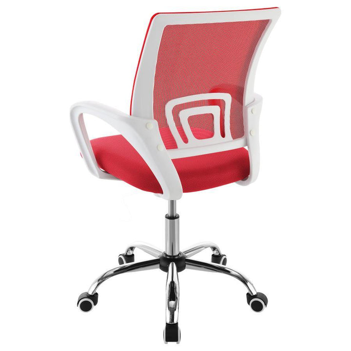 Felton - Upholstered Adjustable Home Office Desk Chair - Red Swivel Chair modern furniture Contempo Furniture