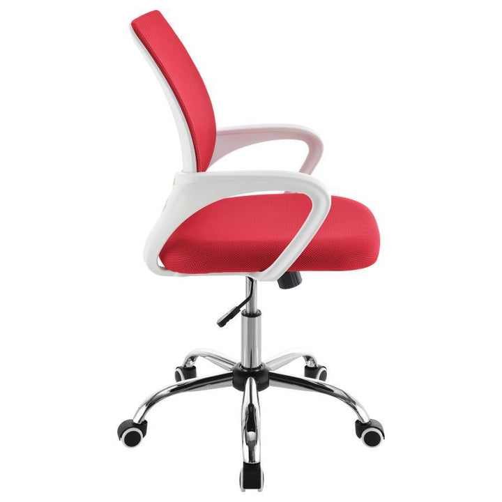 Felton - Upholstered Adjustable Home Office Desk Chair - Red Swivel Chair modern furniture Contempo Furniture