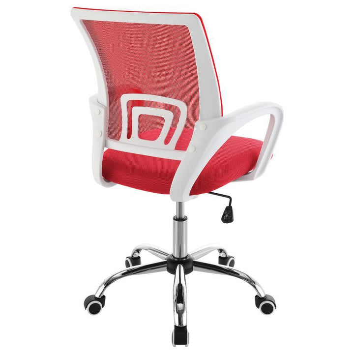 Felton - Upholstered Adjustable Home Office Desk Chair - Red Swivel Chair modern furniture Contempo Furniture