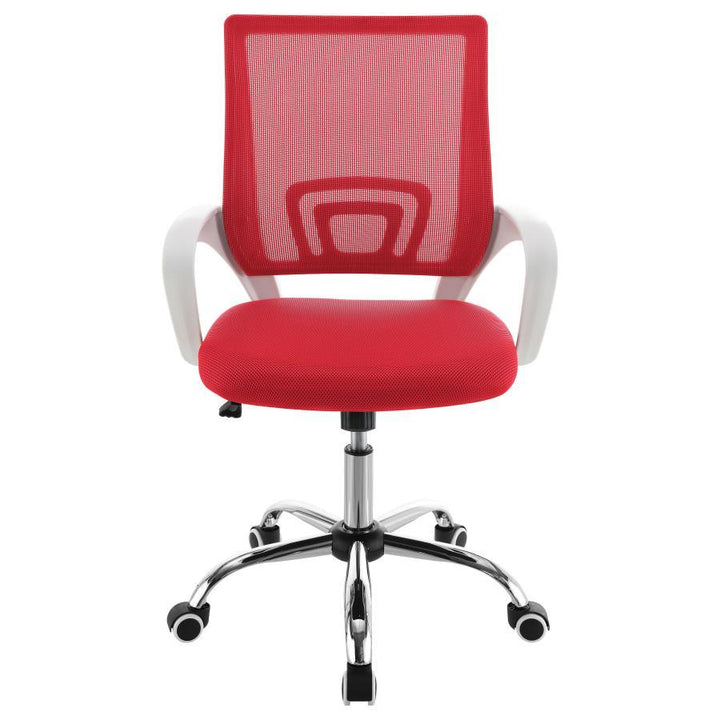 Felton - Upholstered Adjustable Home Office Desk Chair - Red Swivel Chair modern furniture Contempo Furniture