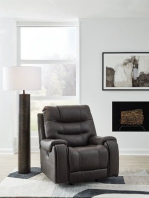 Femley Recliner - Dark Gray Rocker Chair modern furniture Contempo Furniture