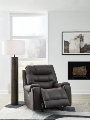 Femley Recliner - Dark Gray Rocker Chair modern furniture Contempo Furniture