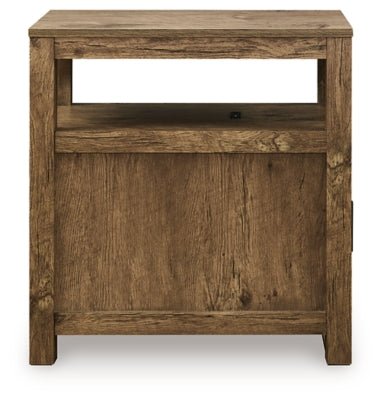 Fendenmore Chairside End Table - Light Brown Chair Side Table modern furniture Contempo Furniture