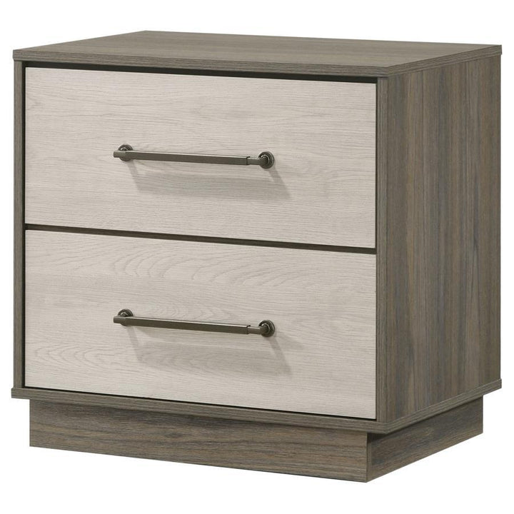Fenwick - 2 - Drawer Nightstand Bedside Table - Gray Oak Accent Nightstand modern furniture Contempo Furniture