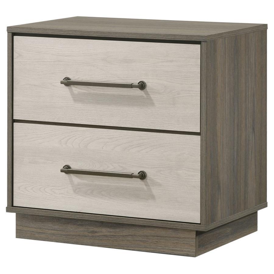 Fenwick - 2 - Drawer Nightstand Bedside Table - Gray Oak Accent Nightstand modern furniture Contempo Furniture