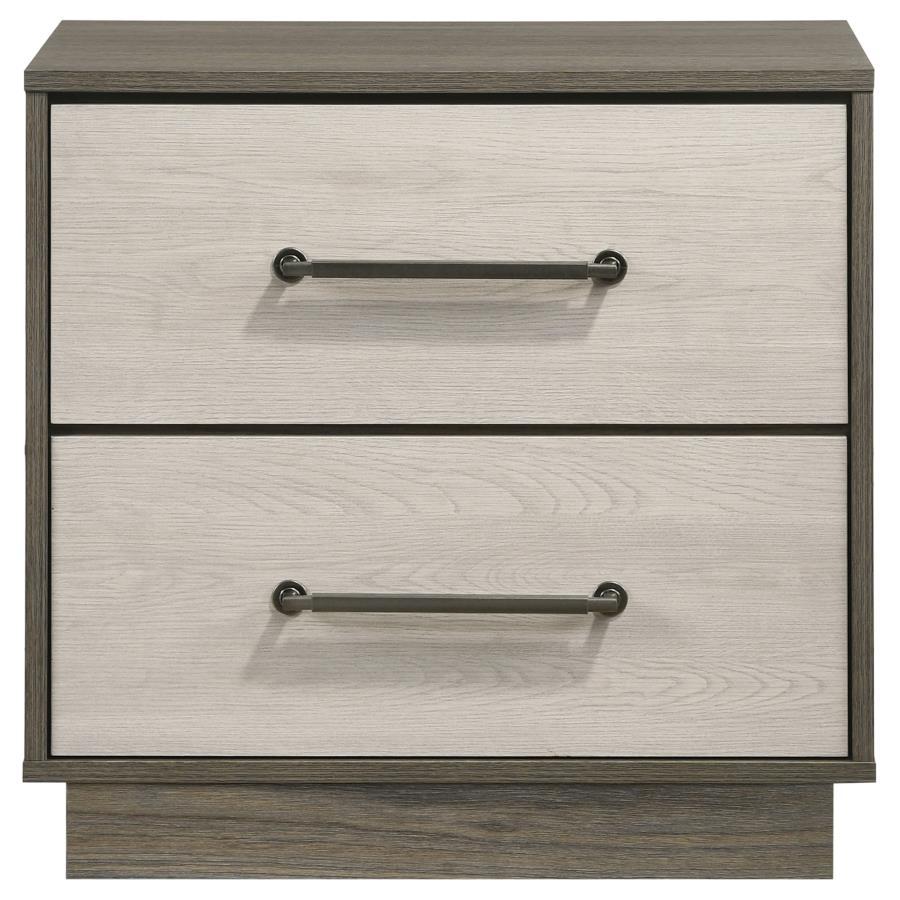 Fenwick - 2 - Drawer Nightstand Bedside Table - Gray Oak Accent Nightstand modern furniture Contempo Furniture