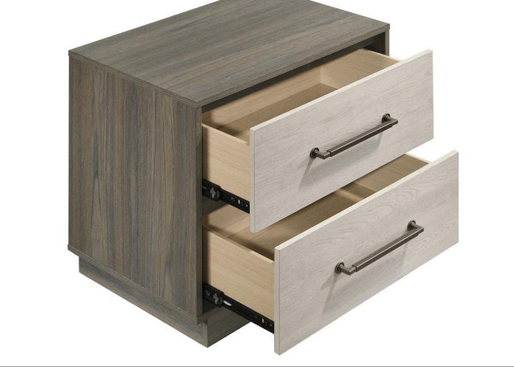 Fenwick - 2 - Drawer Nightstand Bedside Table - Gray Oak Accent Nightstand modern furniture Contempo Furniture