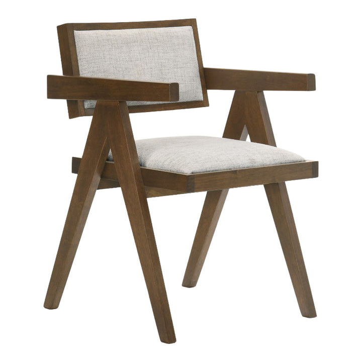 Fern - Modern Walnut and Beige Dining Chair Set of 2