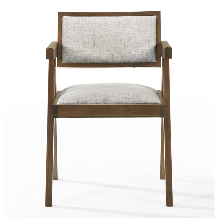 Fern - Modern Walnut and Beige Dining Chair Set of 2