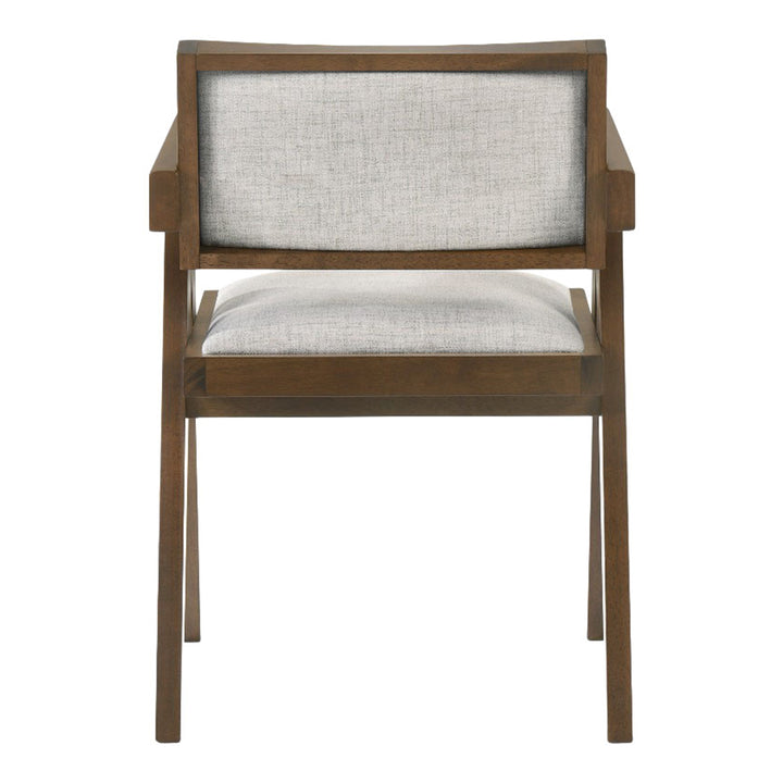 Fern - Modern Walnut and Beige Dining Chair Set of 2