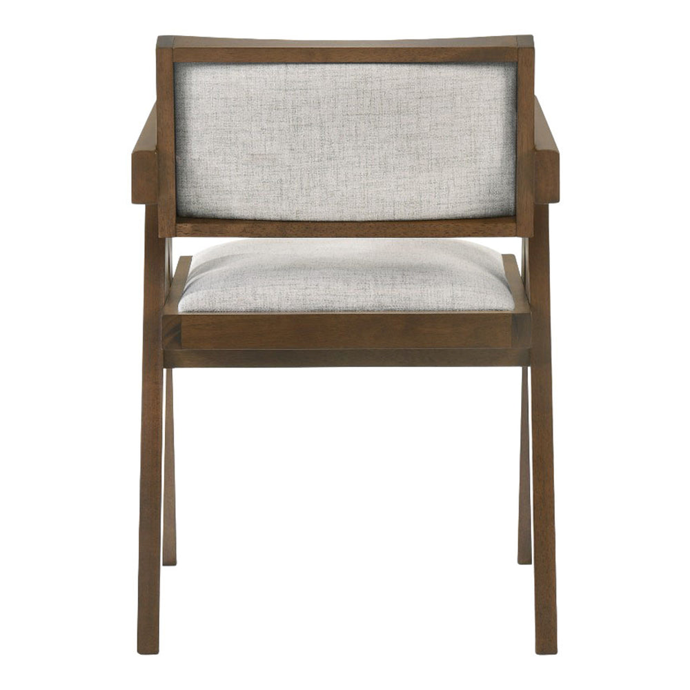 Fern - Modern Walnut and Beige Dining Chair Set of 2