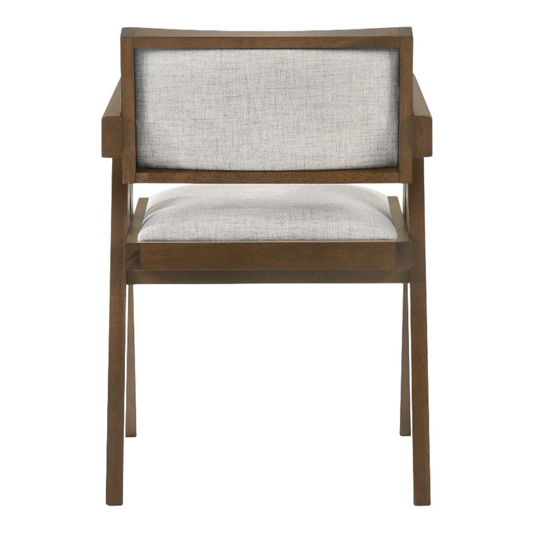 Fern - Modern Walnut and Beige Dining Chair Set of 2