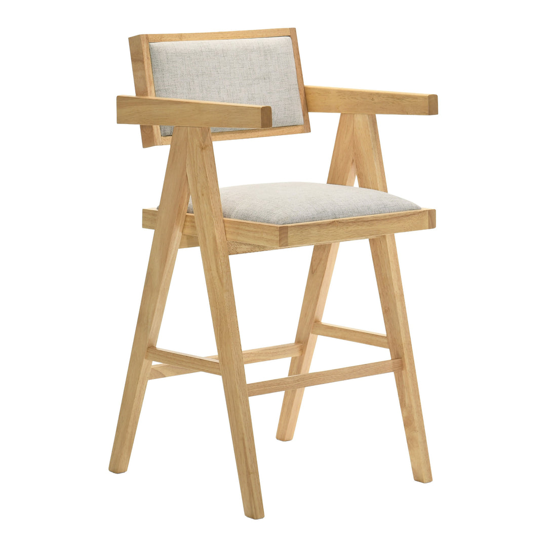 Fern - Modern Natural and Beige Counter Stool Set of 2