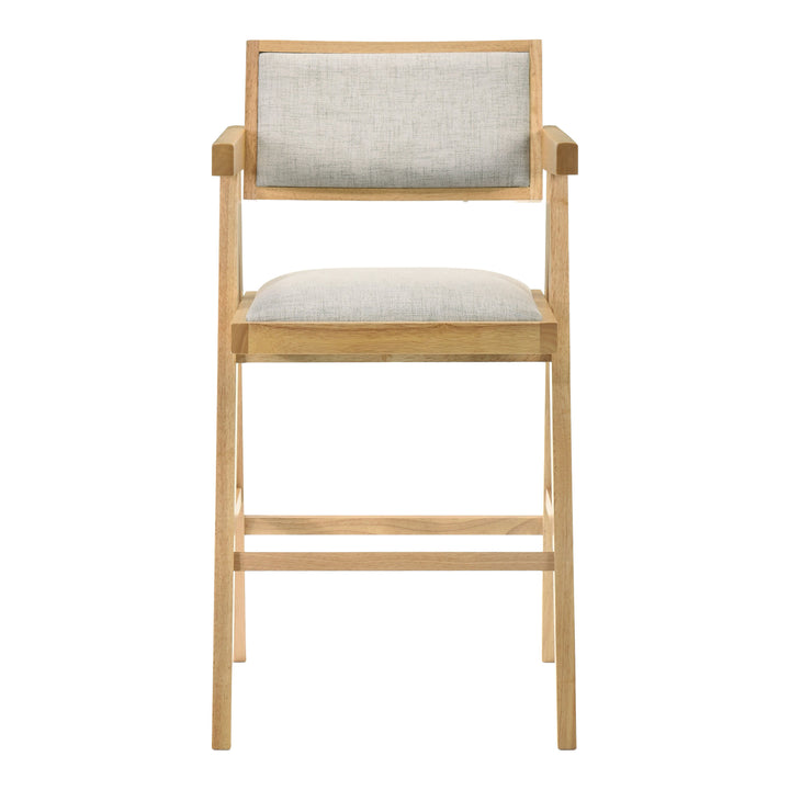 Fern - Modern Natural and Beige Counter Stool Set of 2