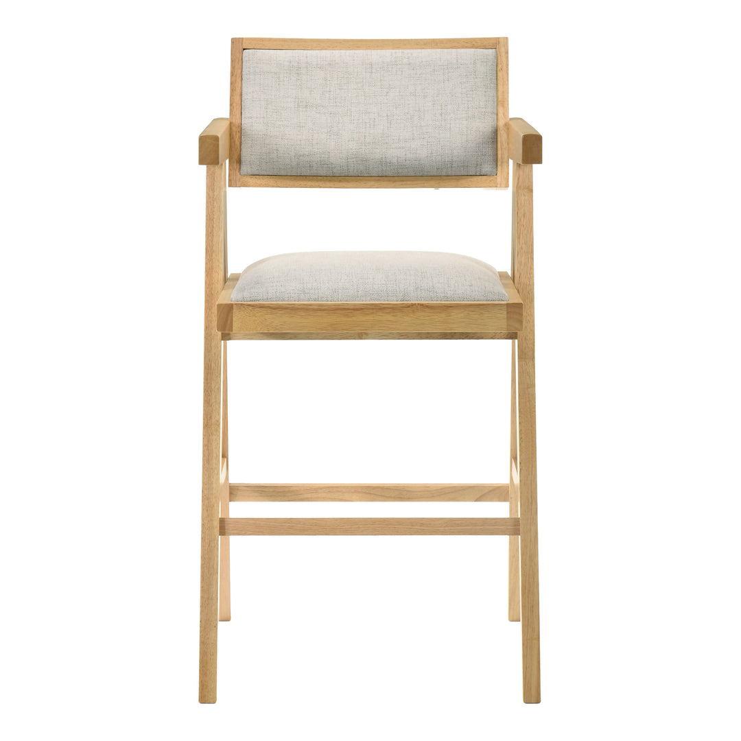Fern - Modern Natural and Beige Counter Stool Set of 2