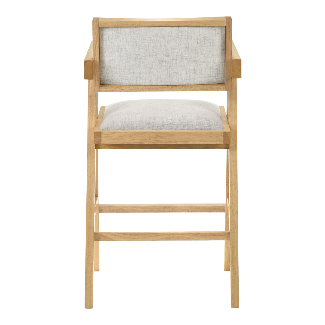 Fern - Modern Natural and Beige Counter Stool Set of 2