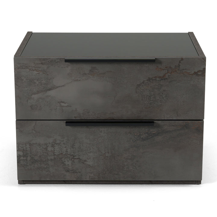 Ferrara - Modern Volcano Oxide Grey Nightstand