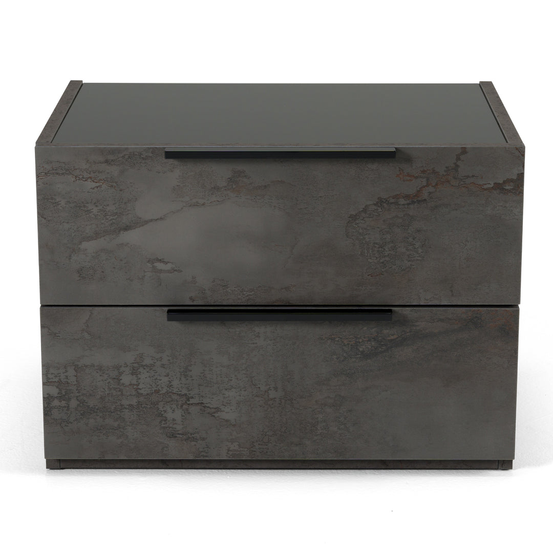 Ferrara  Modern Volcano Oxide Grey Nightstand