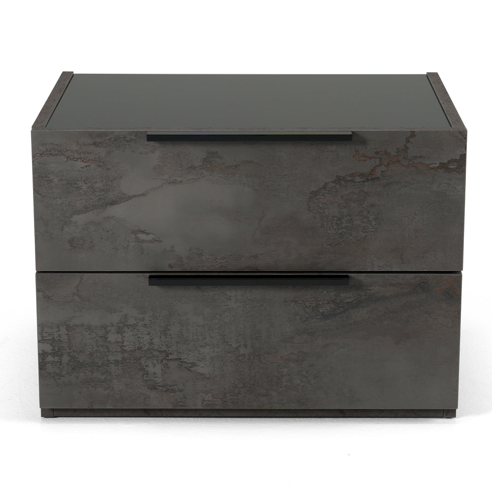 Ferrara - Modern Volcano Oxide Grey Nightstand - View 2
