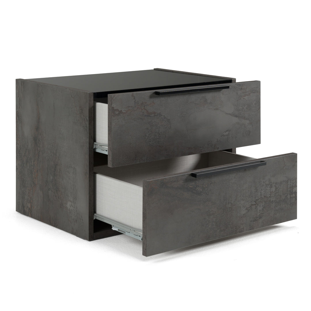Ferrara - Modern Volcano Oxide Grey Nightstand