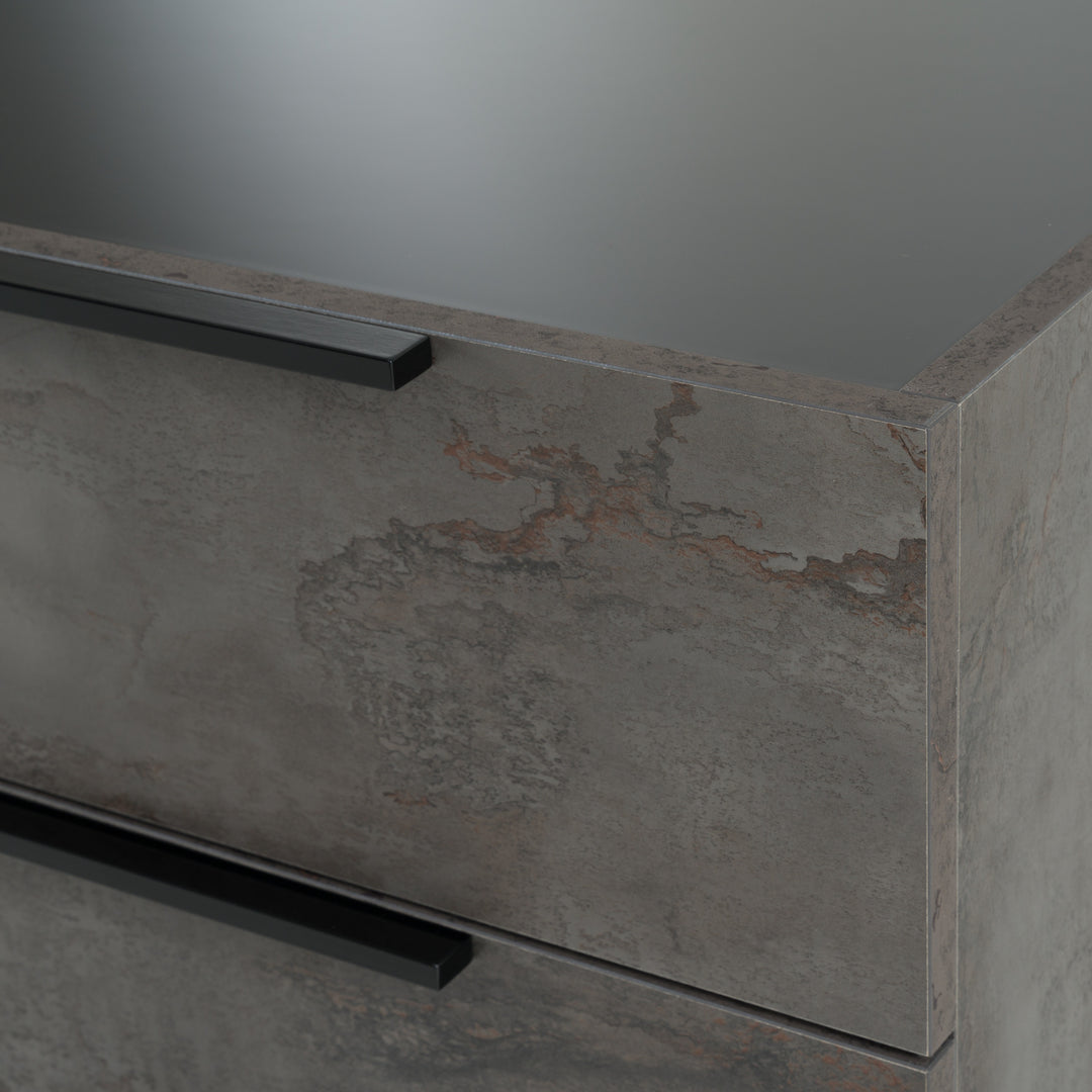 Ferrara  Modern Volcano Oxide Grey Nightstand