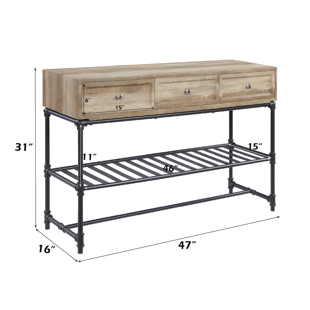 Brantley II - Sofa Table - Oak & Sandy Black