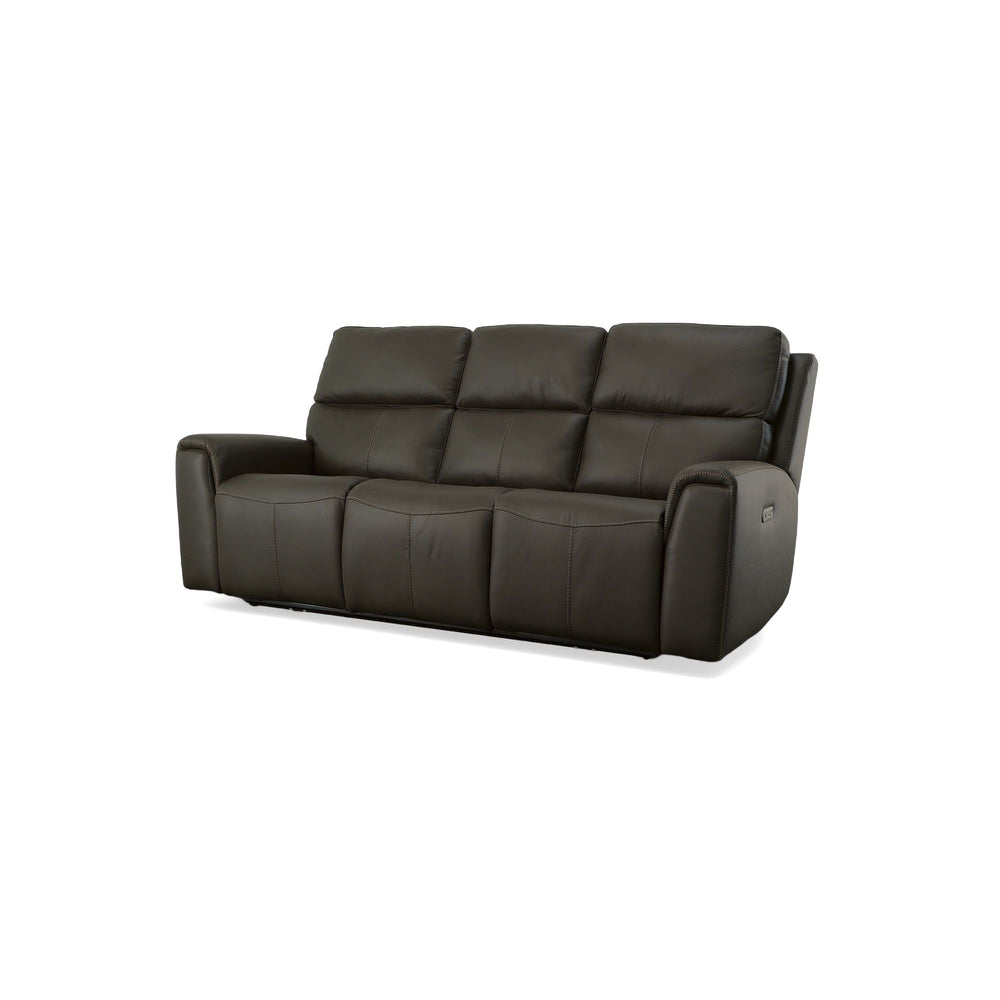 Jarvis Leather Power Reclining Sofa with Power Headrests in Mica