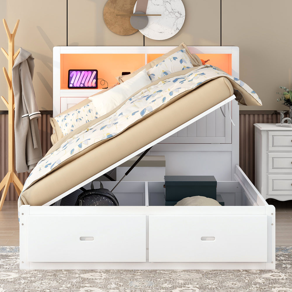 wood-queen-size-hydraulic-platform-bed-with-storage-led-headboard-charging-station-and-2-drawers