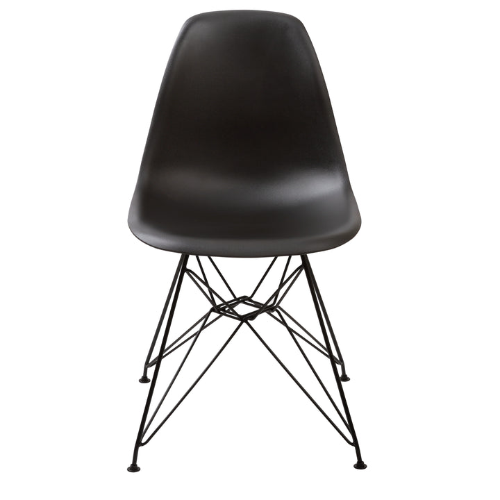 Modus Furniture 9Lf866R Rostock Molded Plastic Wire Base Dining Chair In Black