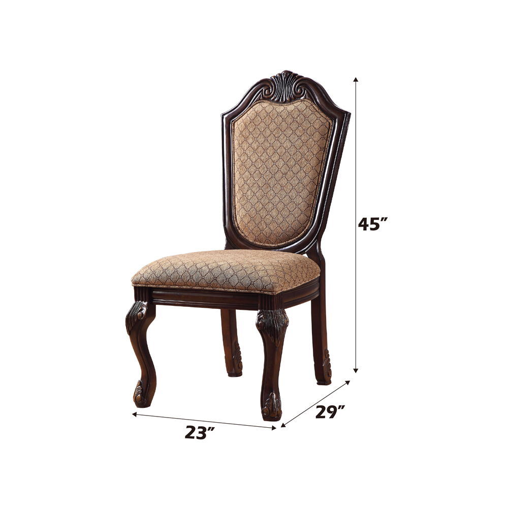 Chateau De Ville - Side Chair Set of 2) - Fabric & Espresso