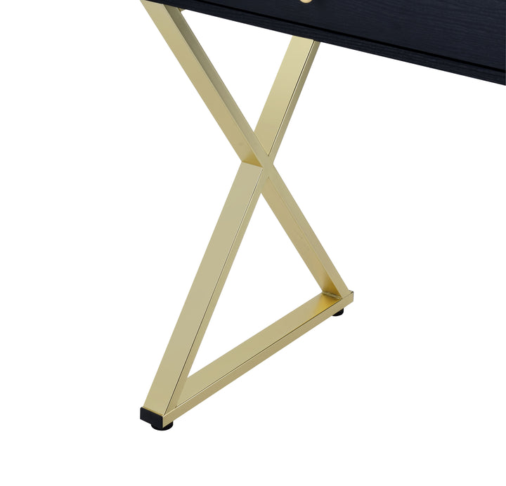 Coleen - Vanity Desk Same 92310) - Black & Brass