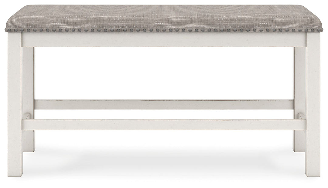 Robbinsdale - Dbl Counter Height Upholstered Dining Bench - Antique White