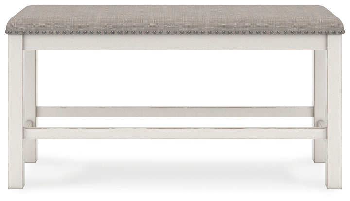 Robbinsdale - Dbl Counter Height Upholstered Dining Bench - Antique White
