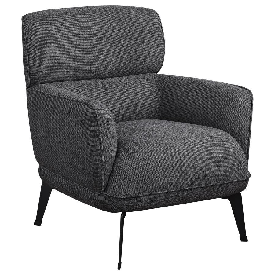Coaster Furniture Andrea - Upholstered Crecent Arm Accent Chair - Gray
