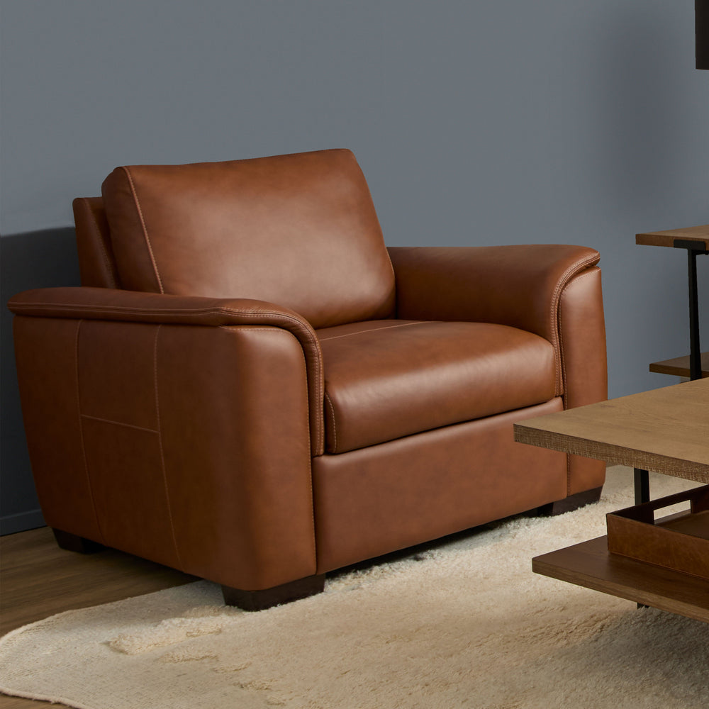 Henry Leather Chair in Caramel