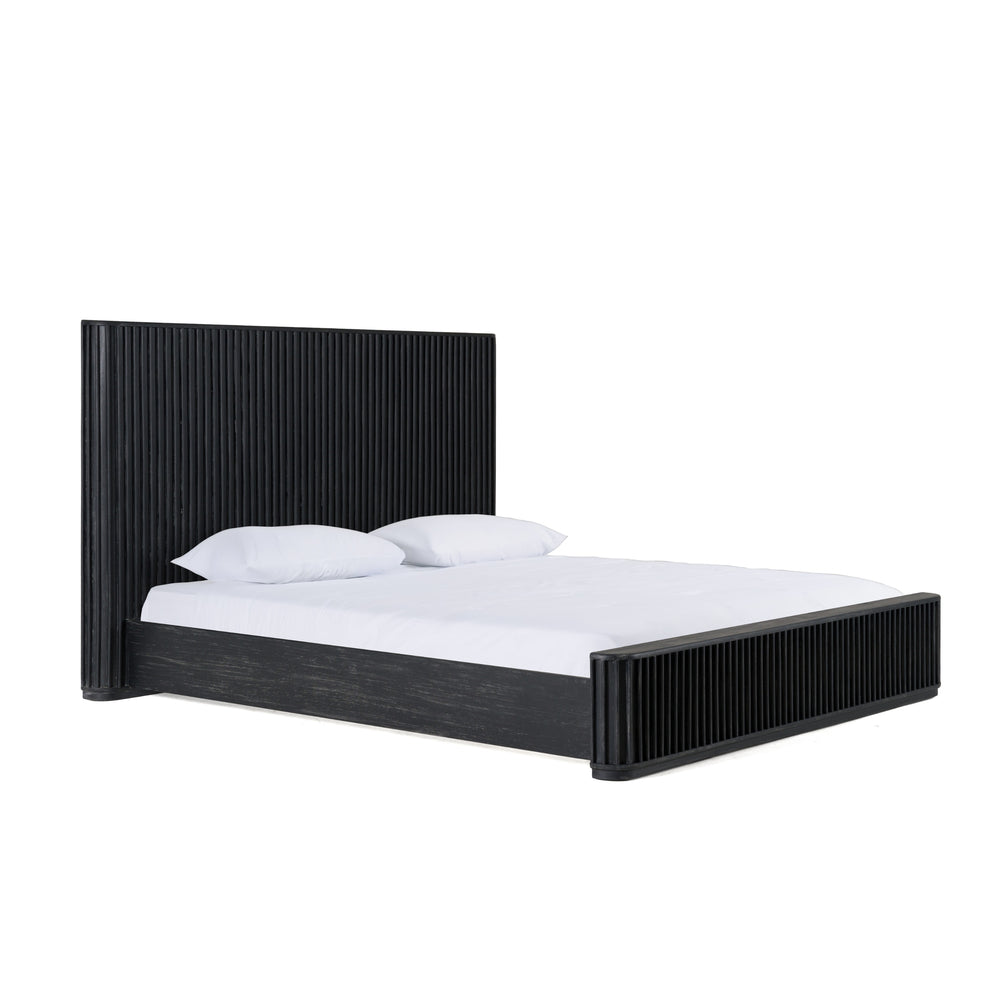 Fields - Modern Black Acacia Bed - View 2