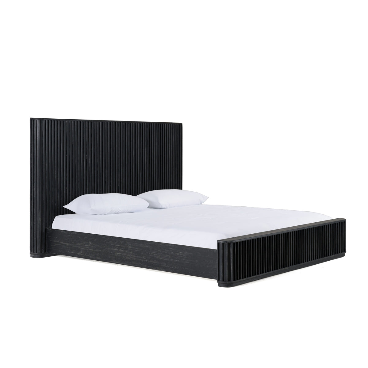 Fields - Modern Black Acacia Bed - View 2