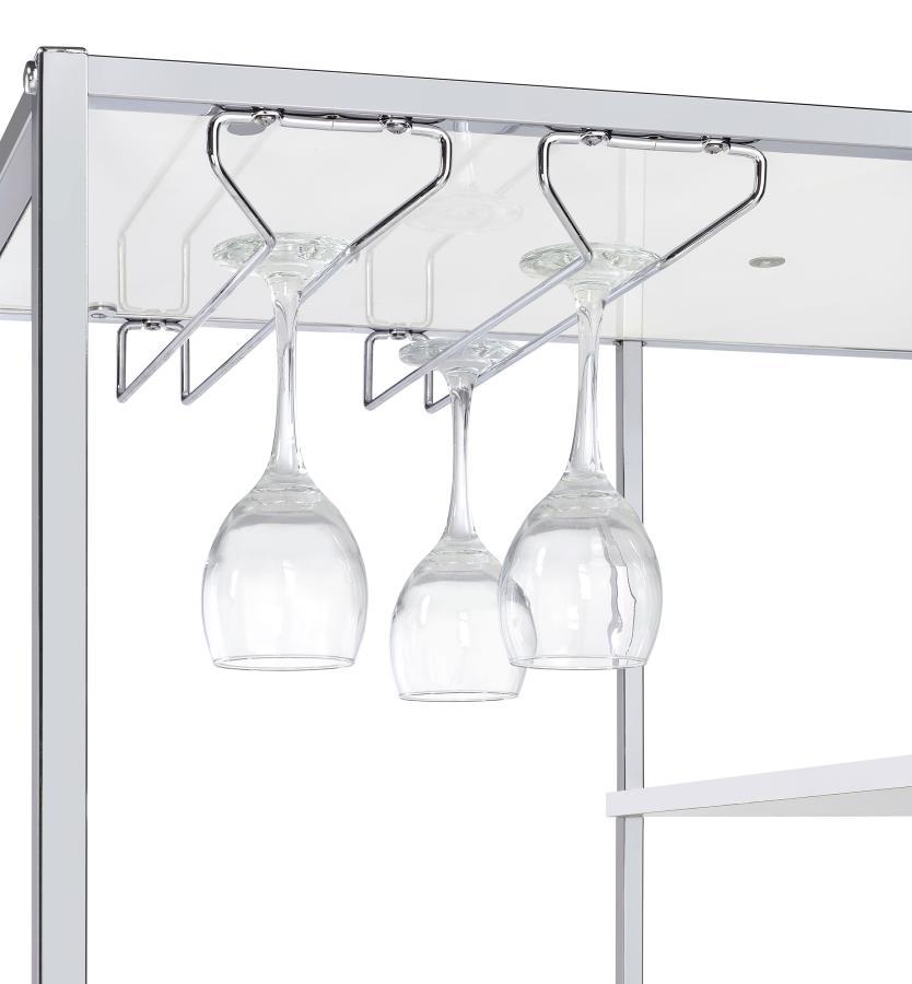Figueroa - 5 - Shelf Wine Storage Bar Cabinet - White High Gloss Wine Cabinet modern furniture Contempo Furniture
