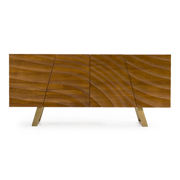 Finley Mid-Century Walnut &amp; Gold Buffet