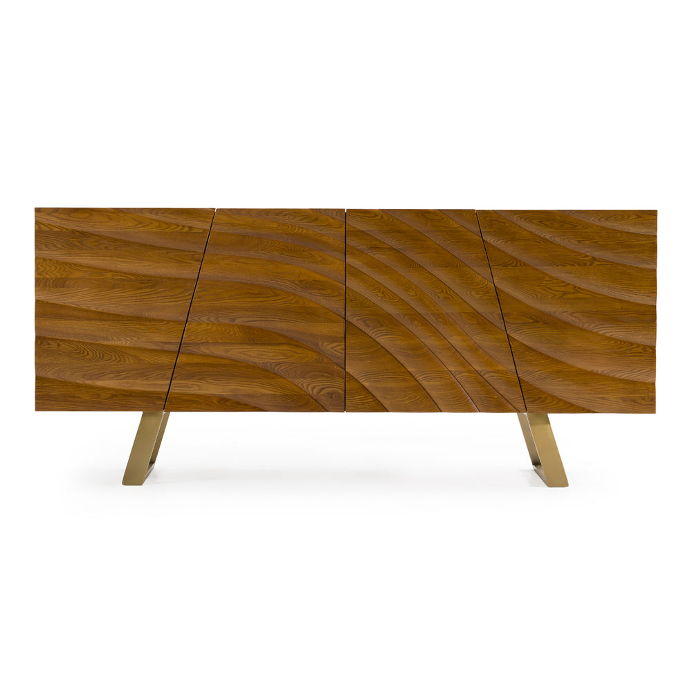 Finley Mid-Century Walnut & Gold Buffet